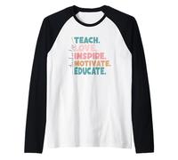 Enseñar Amor Inspirar Motivar Educar Camiseta Manga Raglan