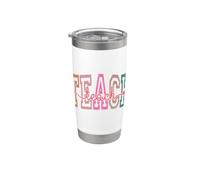 ENSEÑAR Apreciación del educador del corazón cursivo Vaso térmico de acero inoxidable de doble pared