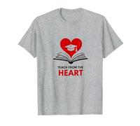 Enseñar Desde el corazón Maestro Inspirador, Maestro Camiseta, Hombre, Gris Jaspeado, 6XL