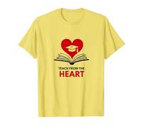 Enseñar Desde el corazón Maestro Inspirador, Maestro Camiseta, Hombre, Limón, XL