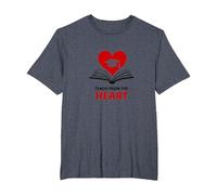 Enseñar Desde el corazón Maestro Inspirador, Maestro Camiseta, Hombre Tallas Grandes, Azul Jaspeado, 6X Alto