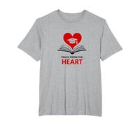 Enseñar Desde el corazón Maestro Inspirador, Maestro Camiseta, Hombre Tallas Grandes, Gris Jaspeado, 3X Alto