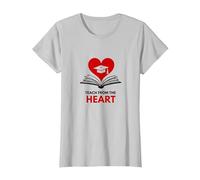 Enseñar Desde el corazón Maestro Inspirador, Maestro Camiseta, Mujer, Plata, L