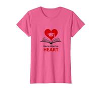 Enseñar Desde el corazón Maestro Inspirador, Maestro Camiseta, Mujer, Rosa Jaspeado, XS