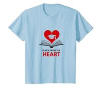 Enseñar Desde el corazón Maestro Inspirador, Maestro Camiseta, Niños, Azul Bebé, 3 años