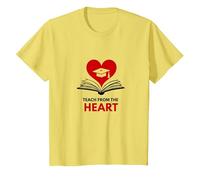 Enseñar Desde el corazón Maestro Inspirador, Maestro Camiseta, Niños, Limón, 6 años