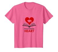 Enseñar Desde el corazón Maestro Inspirador, Maestro Camiseta, Niños, Rosa Jaspeado, 10 años