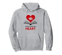 Enseñar Desde el corazón Maestro Inspirador, Maestro Sudadera con Capucha, Unisex para Adultos, Gris Jaspeado, XL