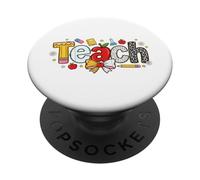 Enseñar Educador Suministros Escolares Diseño Estampado Leopardo PopSockets PopGrip Adhesivo