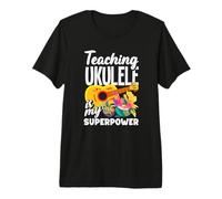 Enseñar el Ukelele es mi superpoderoso Profesor de música Camiseta Premium