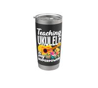 Enseñar el ukelele es mi superpoderoso profesor de música Vaso térmico de acero inoxidable de doble pared