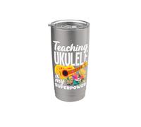 Enseñar el ukelele es mi superpoderoso profesor de música Vaso térmico de acero inoxidable de doble pared