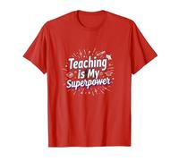 Enseñar es mi Orgullo educador de Superpotencia Camiseta, Hombre, Rojo, L