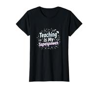 Enseñar es mi Orgullo educador de Superpotencia Camiseta, Mujer, Negro, XL