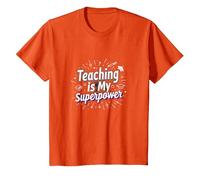 Enseñar es mi Orgullo educador de Superpotencia Camiseta, Niños, Naranja, 8 años