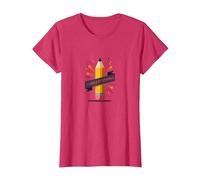 Enseñar es mi Superpoder: Educador Inspirador, Maestro Camiseta, Mujer, Rojo Jaspeado, L