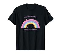 Enseñar es mi superpoder, lindo arcoíris kawaii Camiseta