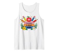 Enseñar es Trabajo del corazón Educador Diseño de apreciación Camiseta sin Mangas