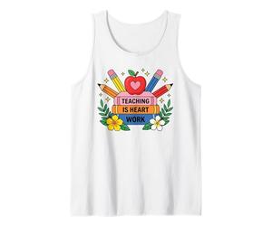 Enseñar es Trabajo del corazón Educador Diseño de apreciación Camiseta sin Mangas