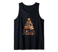 Enseñar es una Obra de corazón - Árbol de Libros de Navidad Camiseta sin Mangas