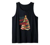 Enseñar es una Obra de corazón - Árbol de Libros de Navidad Camiseta sin Mangas