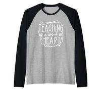 Enseñar es una obra de corazón divertido escuela maestro apreciación Camiseta Manga Raglan