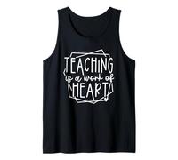 Enseñar es una obra de corazón divertido escuela maestro apreciación Camiseta sin Mangas