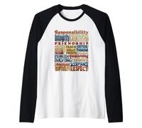 Enseñar lo Que Importa Valores del Profesor Tipografía Camiseta Manga Raglan