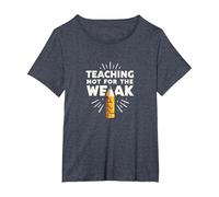 Enseñar no para los débiles: el Mantra Motivacional del educador Camiseta, Mujer Tallas Grandes, Azul Jaspeado, 1XL Grande