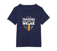 Enseñar no para los débiles: el Mantra Motivacional del educador Camiseta, Mujer Tallas Grandes, Azul Marino, 1XL Grande