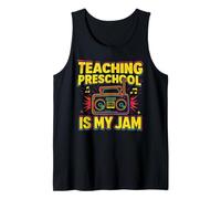 Enseñar preescolar es mi pasión, divertido, retro, de los 80, regreso a la escuela Camiseta sin Mangas