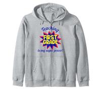 Enseñar Primer Grado es mi Maestro Divertido súper poderoso Sudadera con Capucha