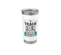 Enseño a la ciencia ¿Cuál es tu superpoder? Funny Teacher Vaso térmico de acero inoxidable de doble pared