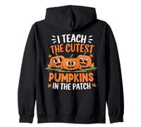 Enseño a Las Calabazas más Lindas en el Parche Profesor Halloween Sudadera con Capucha