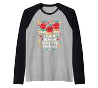 Enseño a Las Manzanas más Lindas del huerto Lindo Profesor de otoño Camiseta Manga Raglan