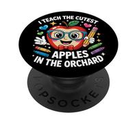 Enseño a Las Manzanas más Lindas del huerto Lindo Profesor de otoño PopSockets PopGrip Adhesivo