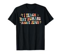 Enseño a los humanos diminutos sobre Jesús Christian Back To School Chr Camiseta
