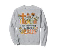 Enseño a los Humanos diminutos sobre Jesús Maestro Cristiano religioso Sudadera