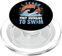 Enseño a los humanos pequeños a nadar entrenador de natación retro ondulado PopSockets PopGrip para MagSafe