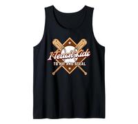 Enseño a los niños a Golpear y Robar Humor Divertido Entrenadores de béisbol Camiseta sin Mangas