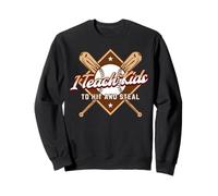 Enseño a los niños a Golpear y Robar Humor Divertido Entrenadores de béisbol Sudadera