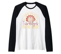 Enseño a los Pavos más Lindos del Pavo de Acción de Gracias de rebaño Camiseta Manga Raglan