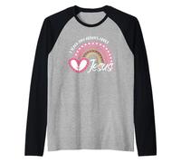 Enseño a los pequeños Humanos Acerca de Jesús Maestro Apreciación Biblia Camiseta Manga Raglan