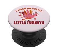 ENSEÑO A LOS PEQUEÑOS TURQUÍOS MÁS Lindos Meme Profesor de Acción de Gracias PopSockets PopGrip Adhesivo