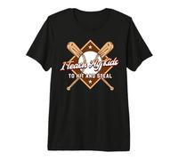 Enseño a mis Hijos a Golpear y Robar Divertido papá de béisbol Camiseta Premium