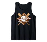 Enseño a mis Hijos a Golpear y Robar Divertido papá de béisbol Camiseta sin Mangas