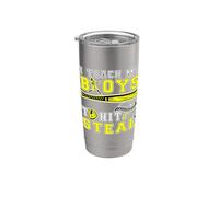 Enseño a mis hijos a golpear y robar | Regalos de sóftbol Vaso térmico de acero inoxidable de doble pared