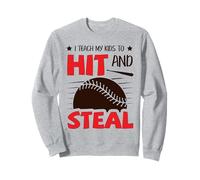 Enseño a mis Hijos a Golpear y Robar softbol béisbol mamá papá Sudadera