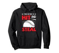 Enseño a mis Hijos a Golpear y Robar softbol béisbol mamá papá Sudadera con Capucha