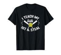 Enseño a mis Hijos a Golpear y Robar Softbol Mamá Camiseta